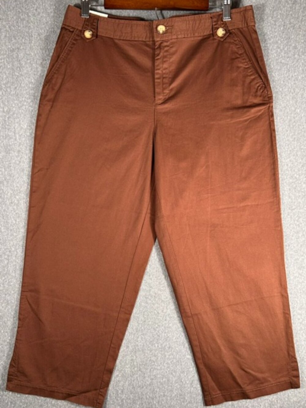White Stag Womens Brown Lightweight Stretch Capri Pants. Size 10 New w/ Tags - Picture 1 of 9